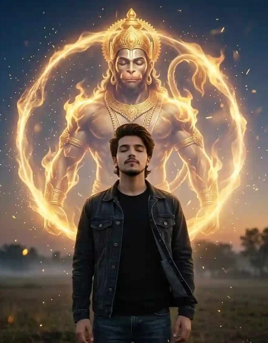 Divine Protector Aura – Hanuman Cinematic Portrait