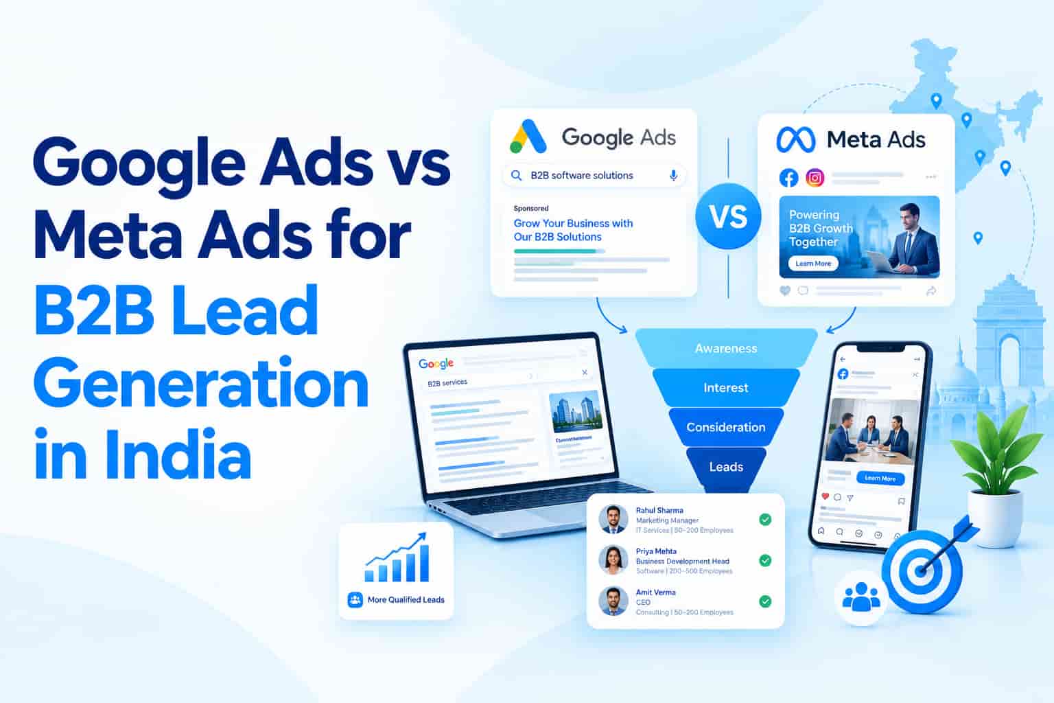 Google Ads vs Meta Ads for B2B Lead Generation in India