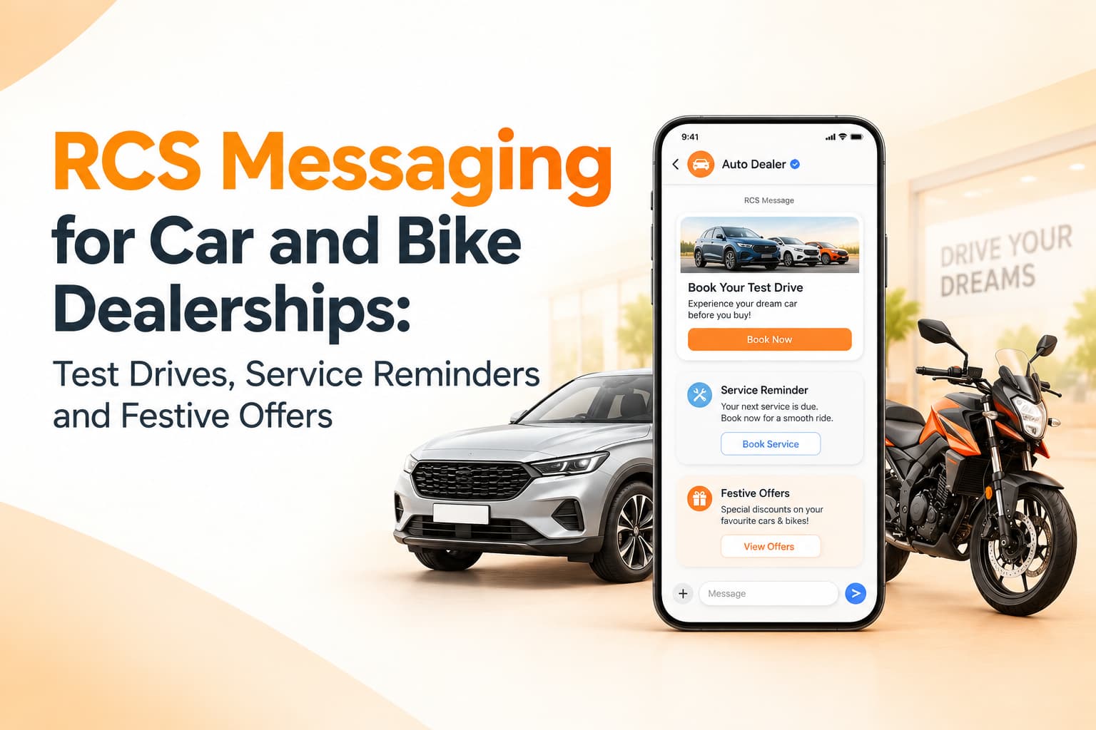 RCS Messaging for Car and Bike Dealerships: Test Drives, Service Reminders and Festive Offers