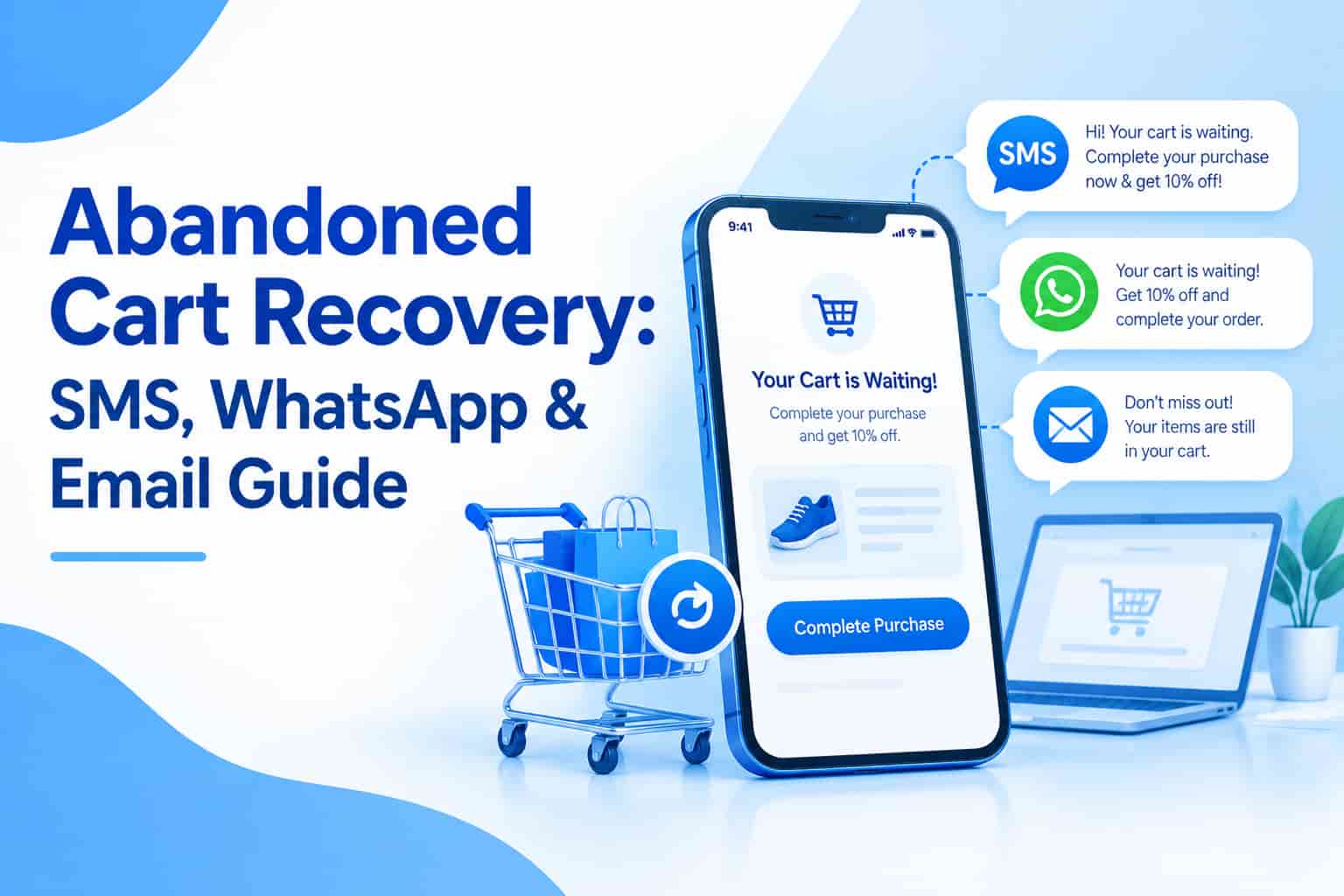 Abandoned Cart Recovery: SMS, WhatsApp & Email Guide