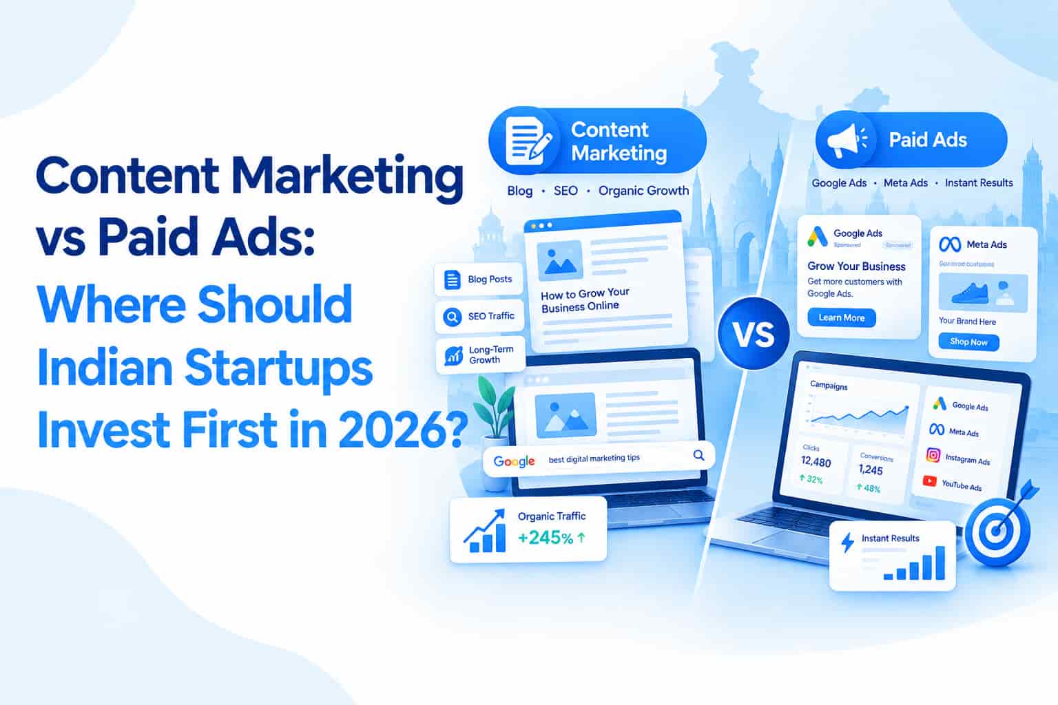 Content Marketing vs Paid Ads: Where Should Indian Startups Invest First in 2026?