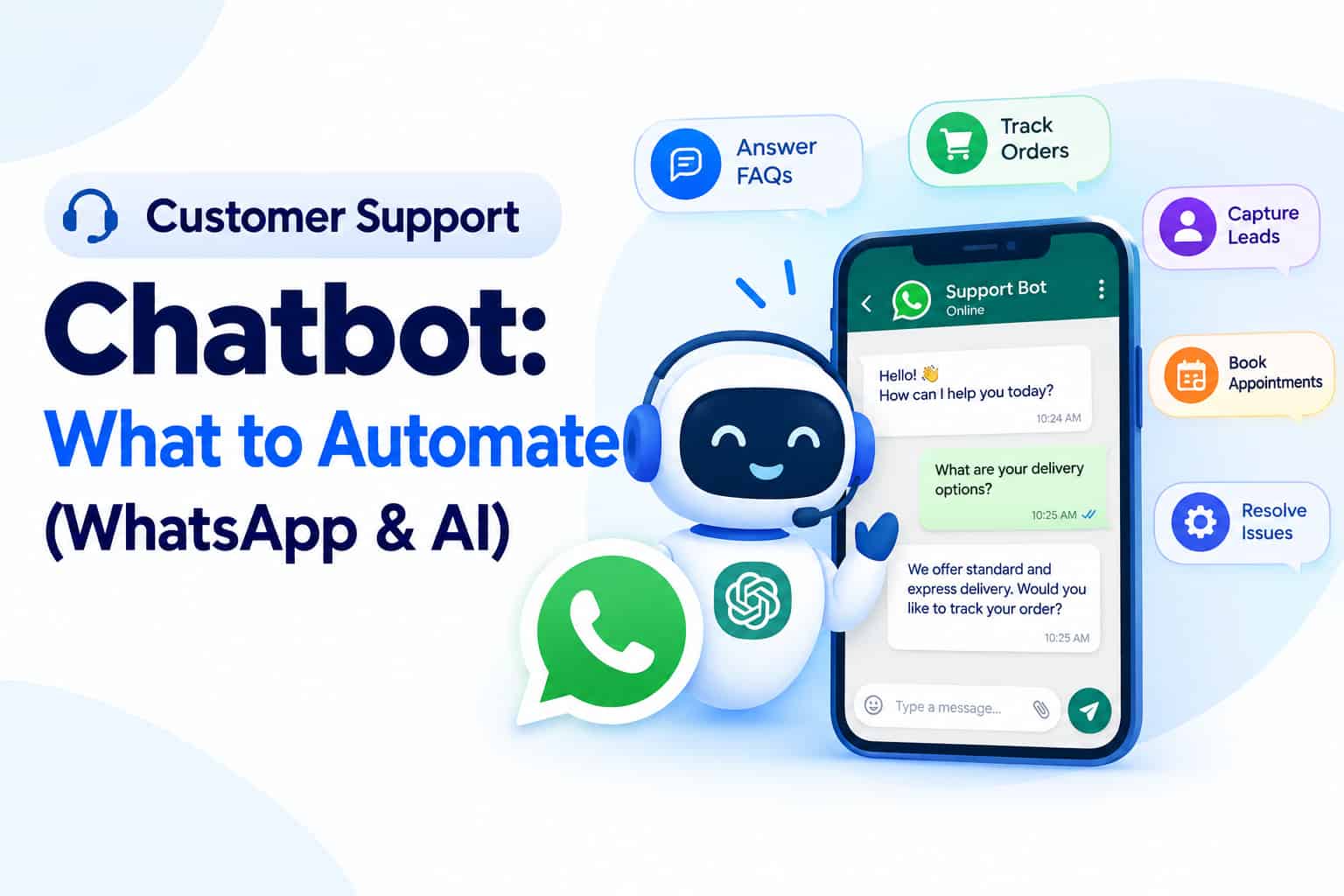 Customer Support Chatbot: What to Automate (WhatsApp & AI)