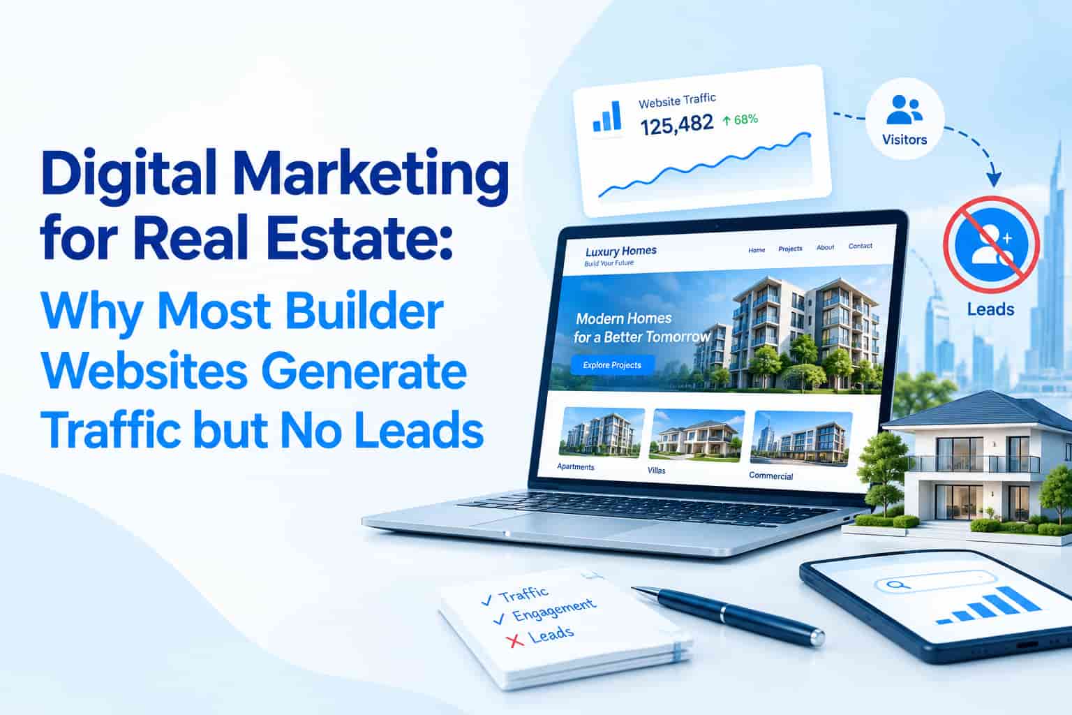 Digital Marketing for Real Estate: Why Most Builder Websites Generate Traffic but No Leads