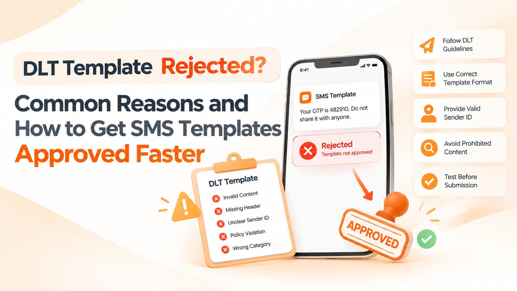 DLT Template Rejected? Common Reasons and How to Get SMS Templates Approved Faster