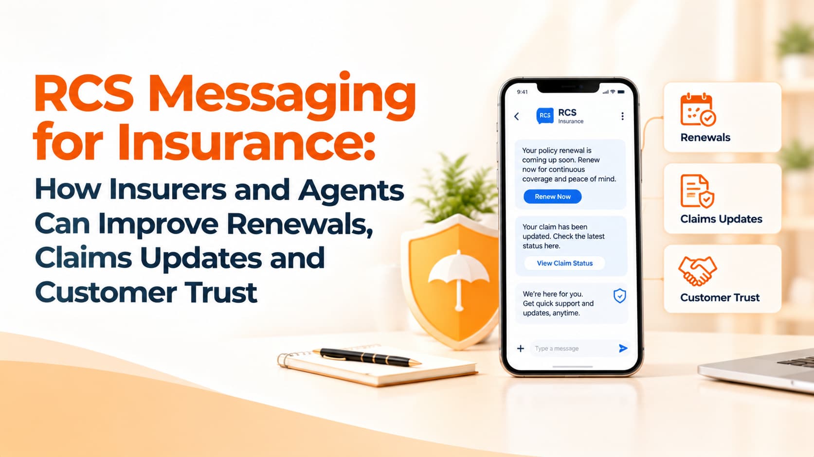 RCS Messaging for Insurance: How Insurers and Agents Can Improve Renewals, Claims Updates and Customer Trust