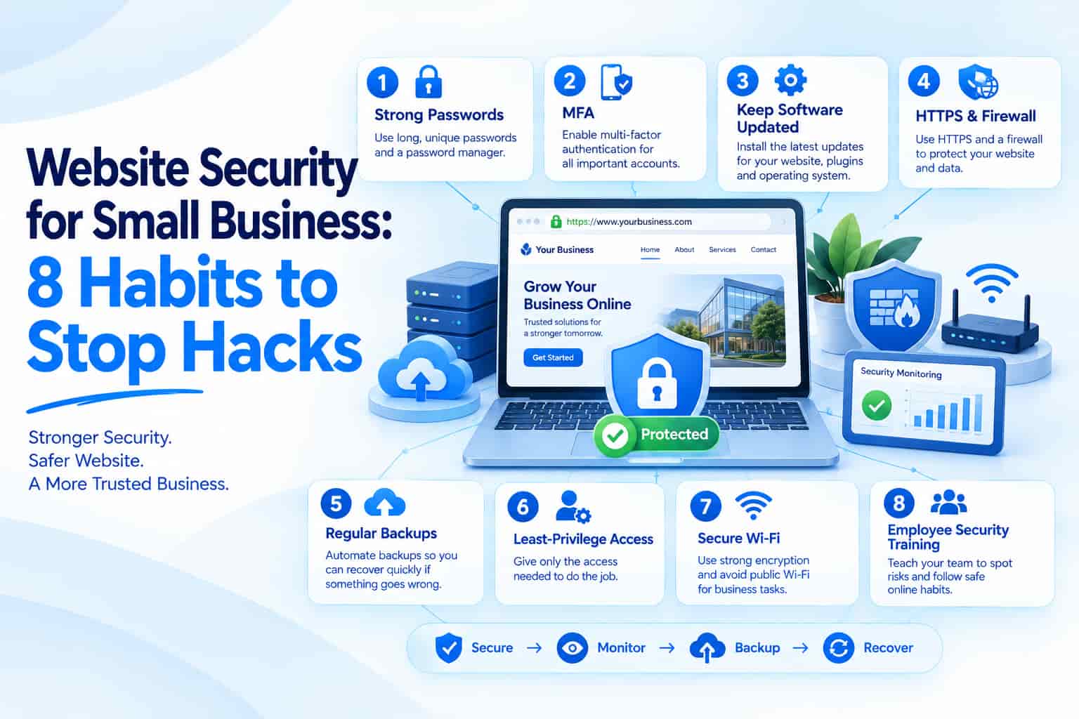Website Security for Small Business: 8 Habits to Stop Hacks