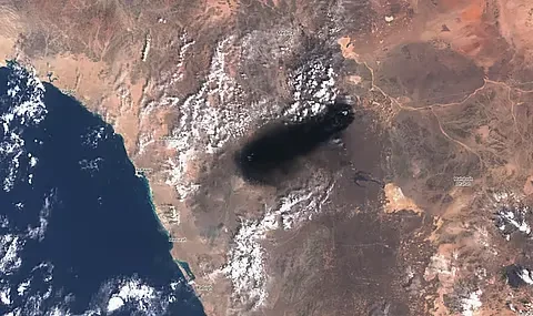 Satellite view of Saudi Arabia damaged Pipelines