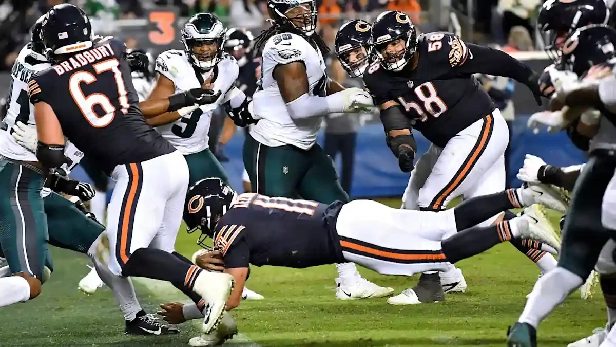 Chicago Bears Dominate Eagles 27-7: Offensive Line Holds Strong as Rome Odunze’s Touchdown Drop Sparks NFL Buzz
