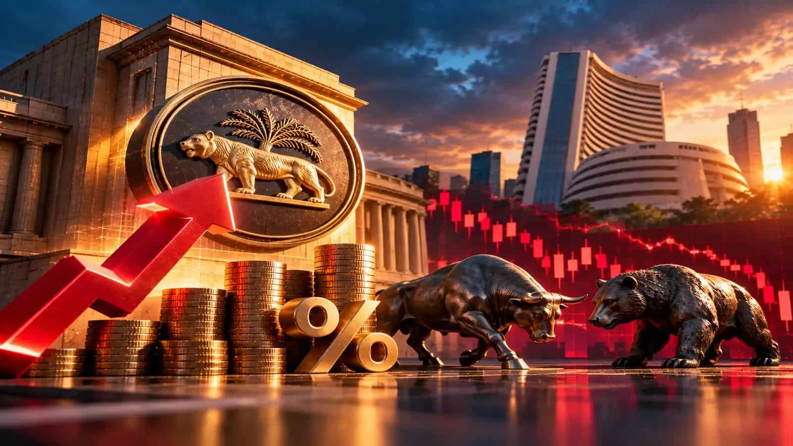 Why the Sensex Hit a 32-Month Low and Rebounded: Oil, RBI Rate Hike, FII Selling and the Rupee Explained